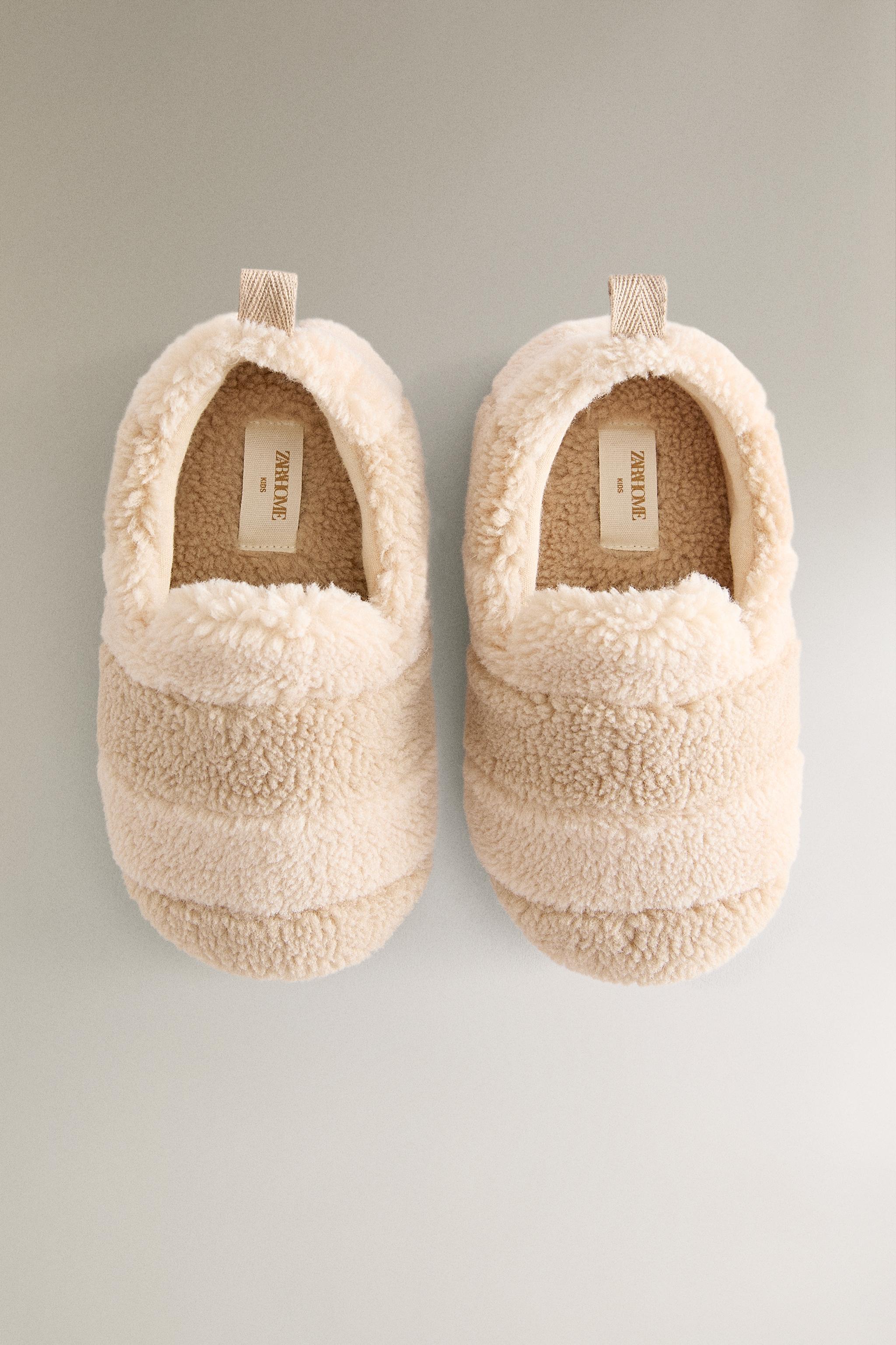 CHILDREN'S FAUX SHEARLING SLIPPERS